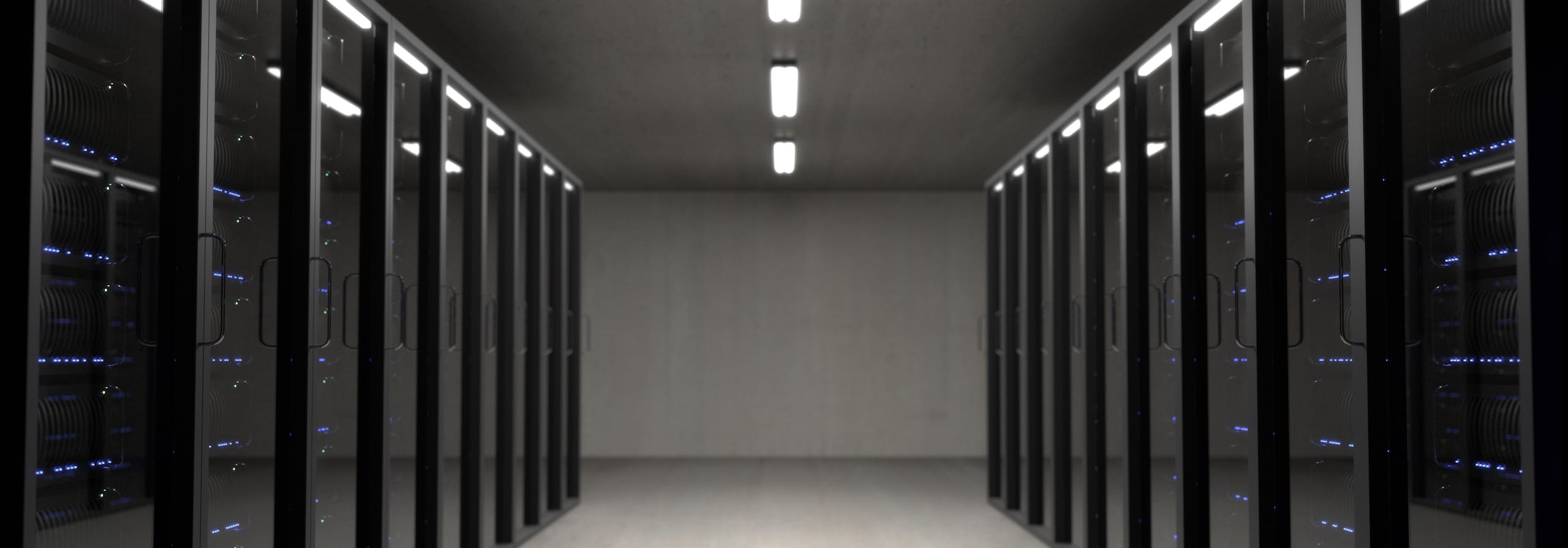 Black Server Racks on a Room